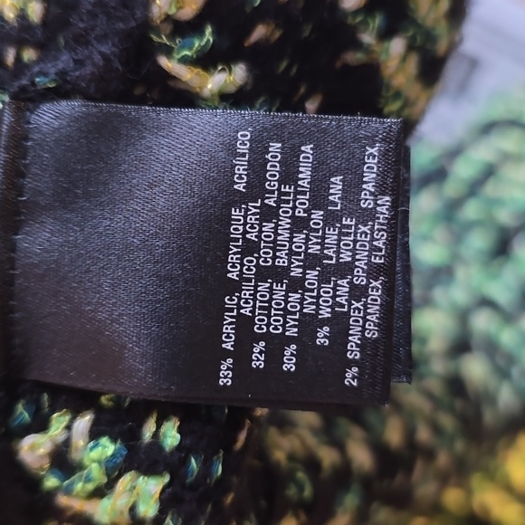 Moth Textured Skater Pop-Tweed Skirt Size S, M Green Motif NW ANTHROPOLOGIE - Picture 4 of 6